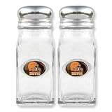 NFL Browns Glass Salt and Pepper Shakers