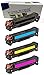HI-VISION HI-YIELDS Compatible Toner Cartridge Replacement for HP CF380A ( Black,Cyan,Magenta,Yellow , 4-Pack )
