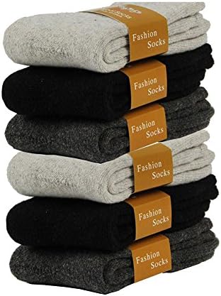 Wool Socks,ShengTS Women's Winter Warm Thickened Crew Socks (Shoe Size:6-12, Socks Size:9-11 6Pcs)