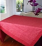 European Made Table cloth 70x110-inch Oblong, Regale, Color Orchid Smoke-Rose