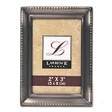 Lawrence Frames Antique Pewter 2x3 Picture Frame - Beaded Edge Design