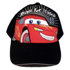 Disneys Pixar Cars Movie Hat ~ The World of Cars Style for Miles 95) Lightning McQueen Childrens Boys Baseball Cap In Black; Great Gift for Kids (Toddler Size)