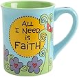 Enesco 4027008 Faith and Grace by Our Name Is Mud by Lorrie Veasey for Enesco Faith Mug, 4-1/2-Inch