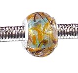 Pandora Style Charm Bead (Z42) Murano Style /Lampwork Glass (14mm x 10mm) (fits Troll too)