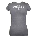 Detriot Tigers Women's Vintage Grey Crew Neck T-shirt by 5th & Ocean