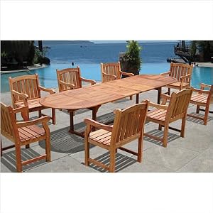 Vista Nine Piece Dining Set with Ward Armchairs by 