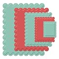 Wizard Nestabilities Die Set - Scalloped Rectangle (Coral/ Aqua)