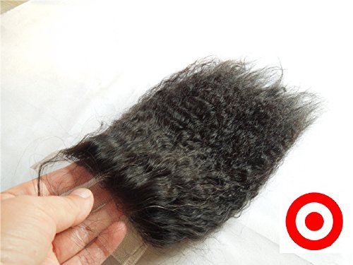 2016 Popular 8" 4"x4" Lace Closure Bleached Knots Kinky Straight Brazilian Virgin Human Hair Natural Colour (trademark:DaJun)