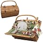 Picnic Time Barrel Picnic Basket, Service for 2, Pine Green
