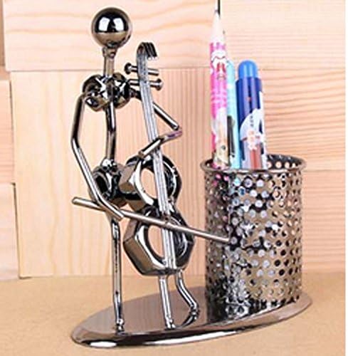 Newlife528 Band Iron Brush Pot Metal Crafts/ Pencil Holder with Lovely music iron man -C72