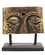 Hand Carved Buddha Face Panel on a Stand
