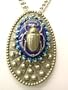 Rocker Jewelry Metal and Blue Lapis Scarab Beatle Pendant as worn by Adam Lambert