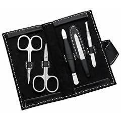 Manik�r-Etui, Kunstleder, 5-teilig, Hautschere, Nagelschere, Nagelfeile, Pinzette, Nagelreiniger mit Hautschieber