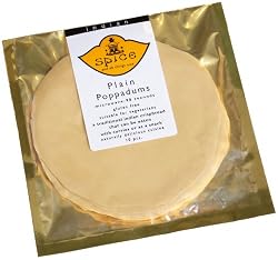 Spice and all things nice, Plain Poppadums, 10-Count Poppadums (Pack of 6)