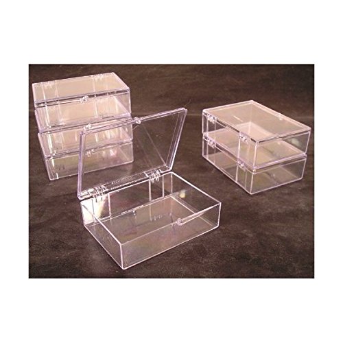 Lot of 6 Crystal Clear Hinged Plastic Trading Card Storage Boxes (55ct