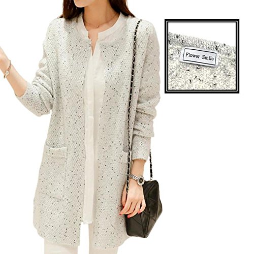 (フラワースマイル)Flower Smile レディース ニット ノーカラー コート きれいめ 着回し バリエーション 豊富 定番 デート フォーマル にも h002