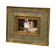 Rustic Green and Gold Antique Finish Wooden Photo Frame 4 x 6"