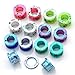 PiercingJ 14pcs Mixed Colors Punk Acrylic Screw Tunnel Stretcher Ear Stretching Kit 12g 8g 6g 4g 2g 0g 00g 1/2