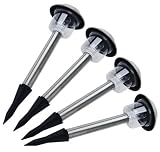 Rolson Tools 60688 4-Piece Stainless Steel Solar Garden Light