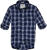 Abercrombie & Fitch Classic Plaid Button Down, Blue/Navy Plaid