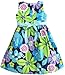 Sunny Fashion Girls Dress Blue Belt Flower Print Party Sundress
