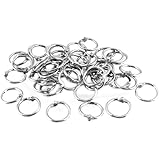 Uxcell Binder Loose Leaf Ring Keychain, 20mm Outer Diameter, 50 Pieces (a13022700ux0205)