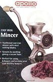 LARGE CAST IRON MEAT VEG MINCER STAINLESS STEEL BLADES
