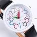 New Black Leather Fashion Pencil Boy Girl Lady Quartz Sport Wrist Watch Holiday Gift