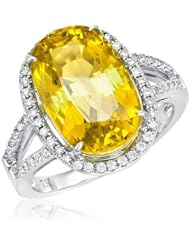 18K White Gold 0.29 CTW Color G SI2-SI3 Diamond and 8.22 CTW Sapphire Cocktail Women Ring. Ring Size 6.5. Total Item weight 7.0 g.