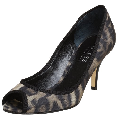 GUESS Women's Pearls3 Peep Toe Mid Heel Pump