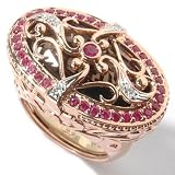14K Rose / Yellow Gold Smoky Quartz, Diamond & Multi-Gem Ring in a Ring