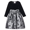 Girls' Long-Sleeve Skirt Dress - Black/Silver