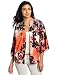 KUT from the Kloth Women's Eliza Cape Jacket, Coral/Black, Large