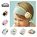 ZHW Baby Cotton Stretch Pretty Rose, Tulip Flower Headbands (7 Pack)