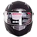 Matte Black Dual Visor Full Face Street Bike Motorcycle Helmet DOT (XL)