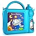 Kids Lunch Box Combo With Shoulder Strap And Detachable Plastic Water Bottle in Blue, Pink, or Yellow. Ideal For Pre-School, Toddler and Kindergarten Children.