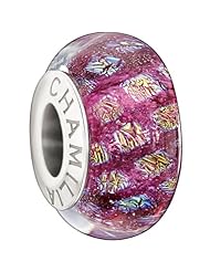 Authentic Chamilia Murano Glass Charm Opulence Collection "Magenta" 2410-0005