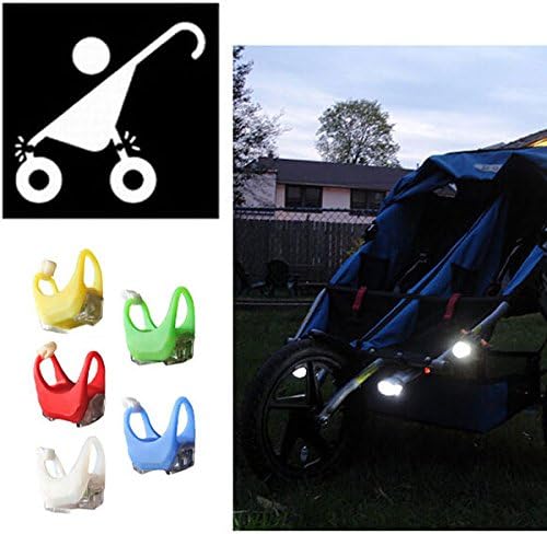 Sinduc LED Caution Lamp Frog Light for Bicycle Baby Stroller Night Safety Silicone 6 Color 6 Pack