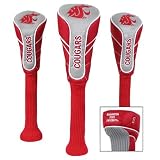 WASHINGTON STATE COUGARS OFFICIAL GOLF CLUB NYLON HEAD COVERS (3)
