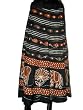 Gift Idea Women's Cotton Skirt Black Designer Embroidery Elephnt Motif Indian Clothing Free Shipping
