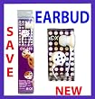 Headphone Earbud Purple Dice Design Earphone Stereo