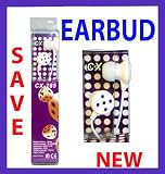 Headphone Earbud Purple Dice Design Earphone Stereo