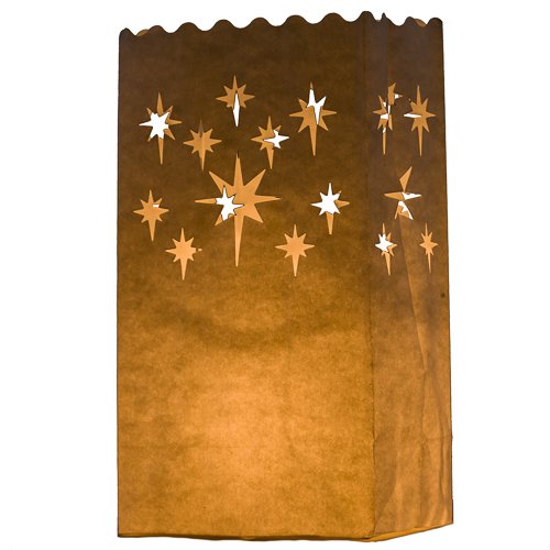 examen Etoile 10 x Sacs à bougie papier lanterne lampe luminaire blanc - Décoration pour fêtes, mariages, anniversaires par Kurtzy TM