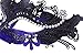 Masquerade Mask Shiny Metal Rhinestone Venetian Pretty Party Evening Prom Mask(Dark blue + Black)