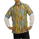 Mens Coogi hip-hop long sleeve polo shirt. 100% authentic urban brand name polo with psychedelic color combination and white sleeves. Logo embroidered on the front. One of the hottest hip hop designer item this season.