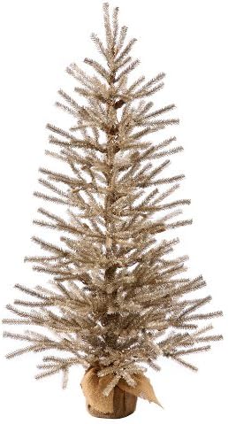 18" Mocha Brown Latte Artificial Christmas Twig Tree in Burlap Base - Unlit