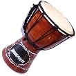 Small original Jerusalem Tabla - Darbouka - AFrican styled Cowskin Drum - Bougarabou Drum decorated with Enamel and Jerusalem on both Sides (7.5 x 5 inches)