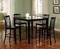 5pcs Contemporary Black Counter Height Dining Room Set