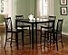 Coaster 5-Piece Dining Set with 4 Barstools, Black