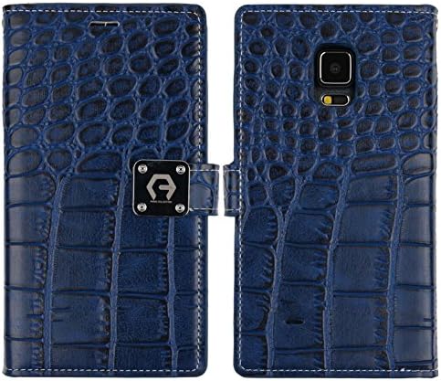 Note Edge Crocodile Synthetic Leather [Wristlet] [7 Card Pocket] Case - Premium Crocodile PU Leather Case Magnetic Lock For Galaxy Note Edge N9150 (Navy)
